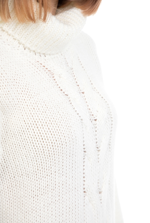 LA DOLLS-Γυναικείο πουλόβερ LA DOLLS KNIT COSY λευκό 